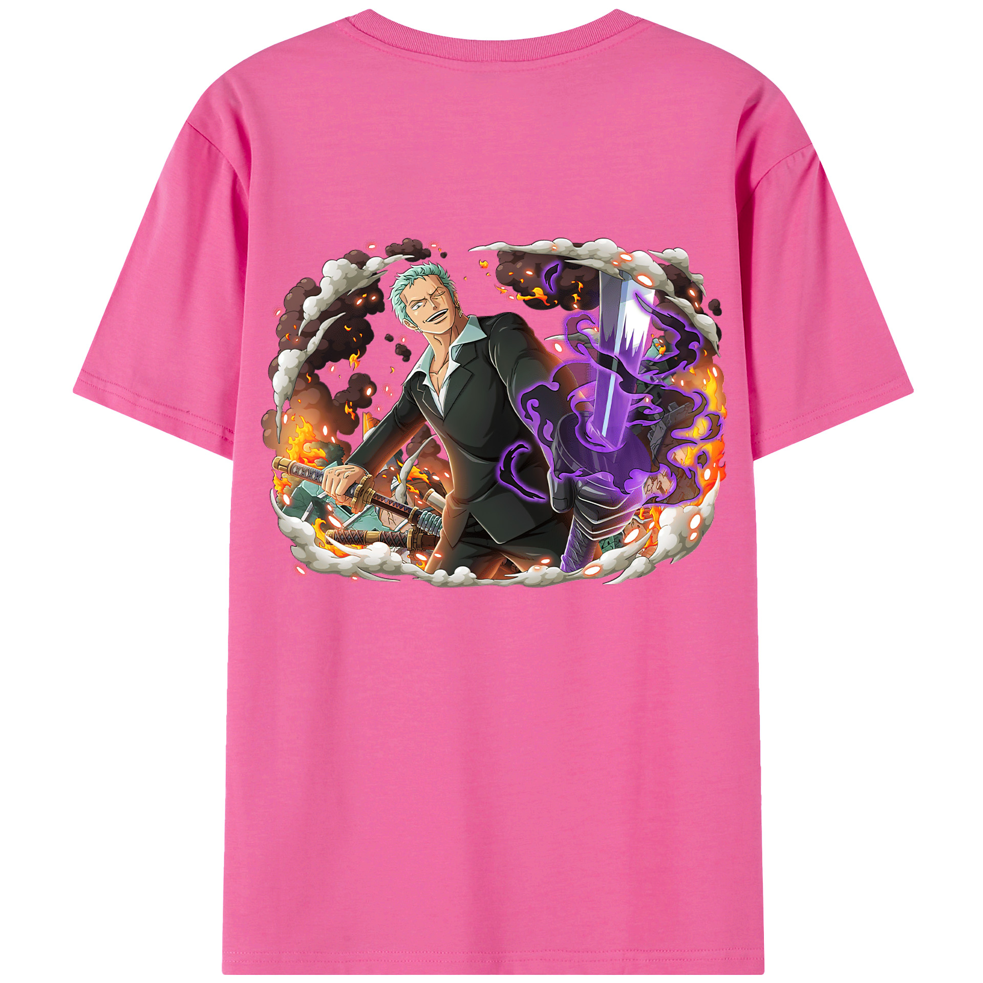 ワンピース ロロノア・ゾロ ONE PIECE Roronoa Zoro レディース半袖Tシャツ(バックプリント)